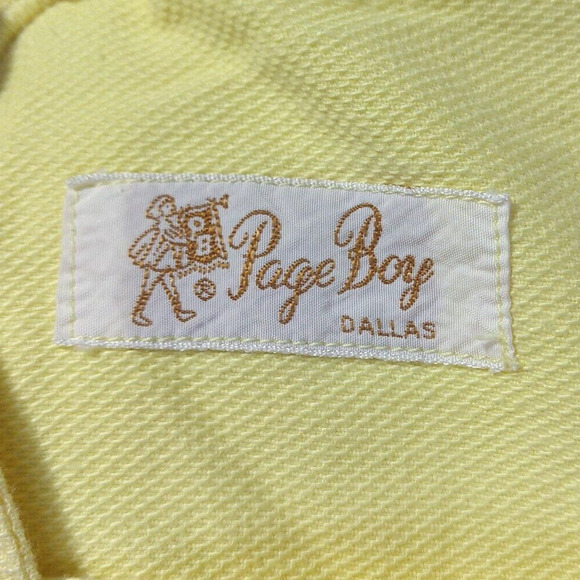 Vintage 60s Yellow Shift Dress Size S Page Boy Sleeveless Smock Pockets Buttons - Picture 12 of 13